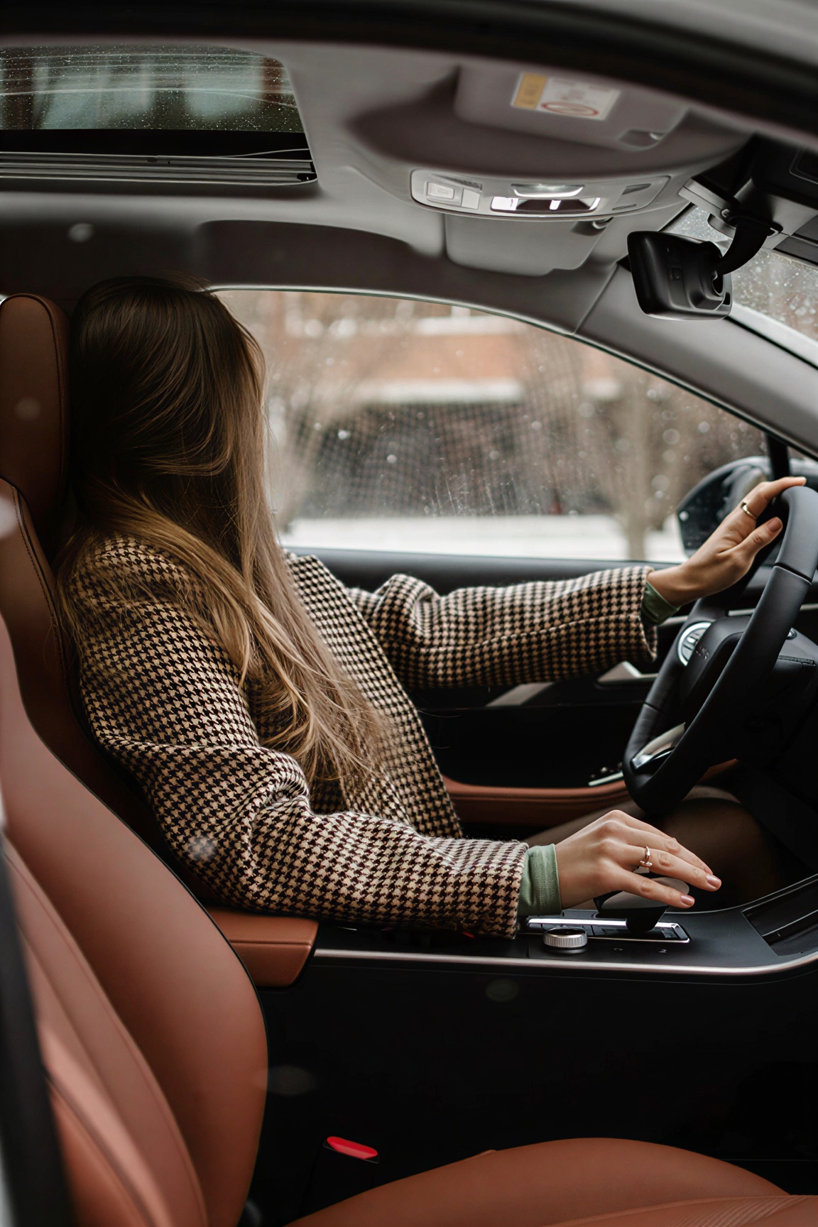 A professional female taxi driver providing a safe ride